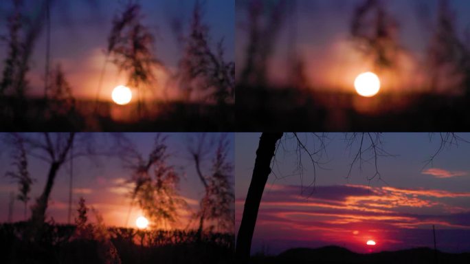落日夕阳升格拍摄