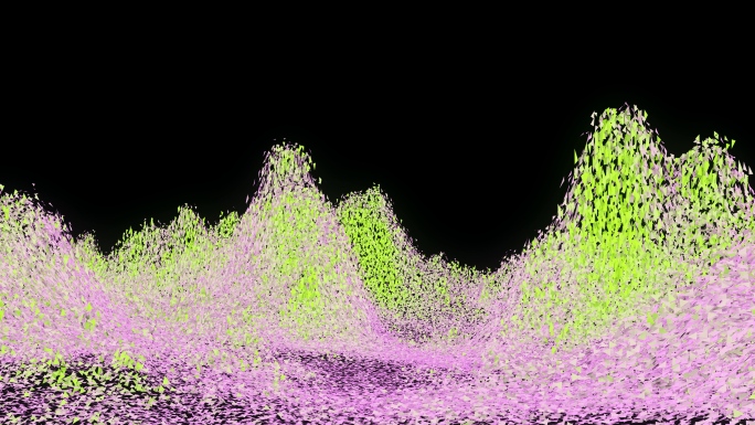 【4K时尚空间】春天花海意象山体粒子移动