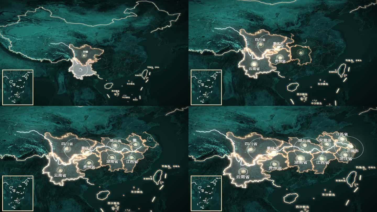 长江流域经济带科技地图