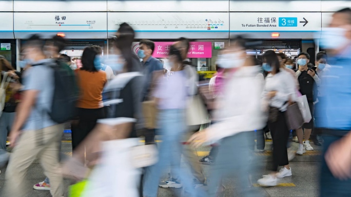 都市上班族脚步匆匆川流不息快节奏