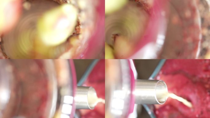 榨汁机榨苹果汁高清视频素材空镜空镜头