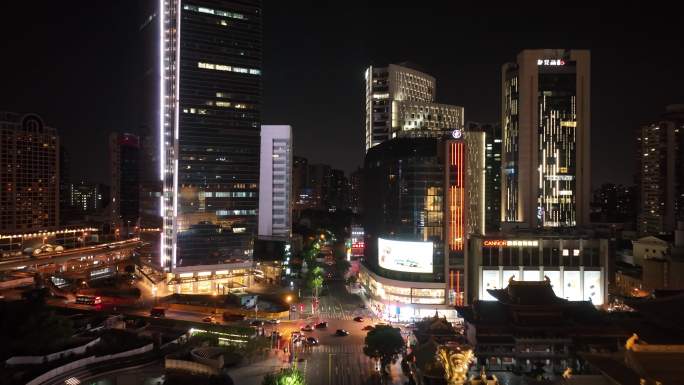 城市商业购物中心街道夜景