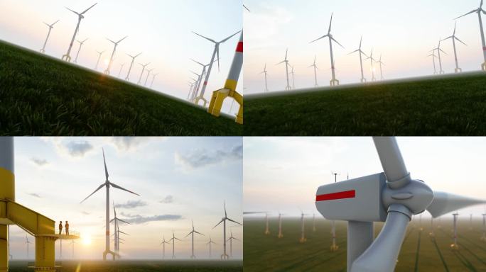 碳中和碳达峰草原风电风力发电合集