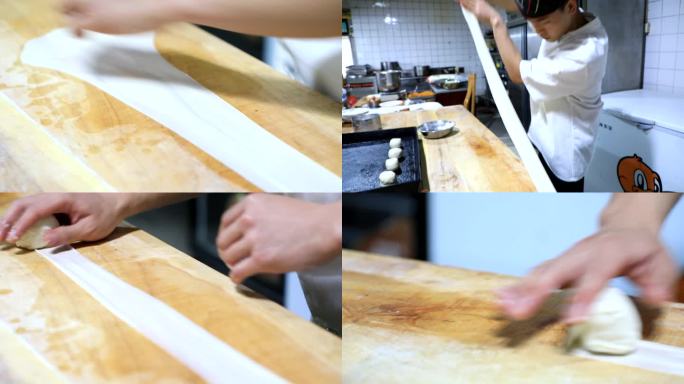 山西小吃脂油饼实拍视频素材