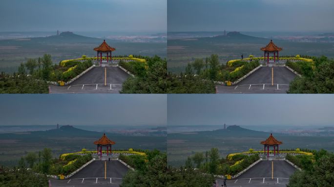 山西大同火山群老虎山昊天寺雨天延时