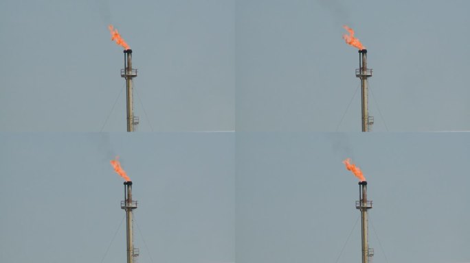 炼油厂火焰烟囱烟囱火焰燃油