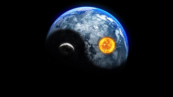 太极两仪日月阴阳地球AE模板
