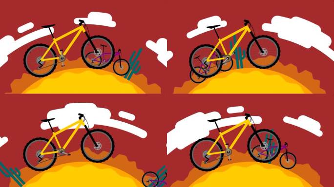 自行车骑行旋转动画