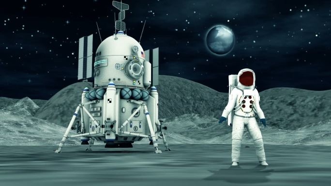 宇航员在月球上跳舞