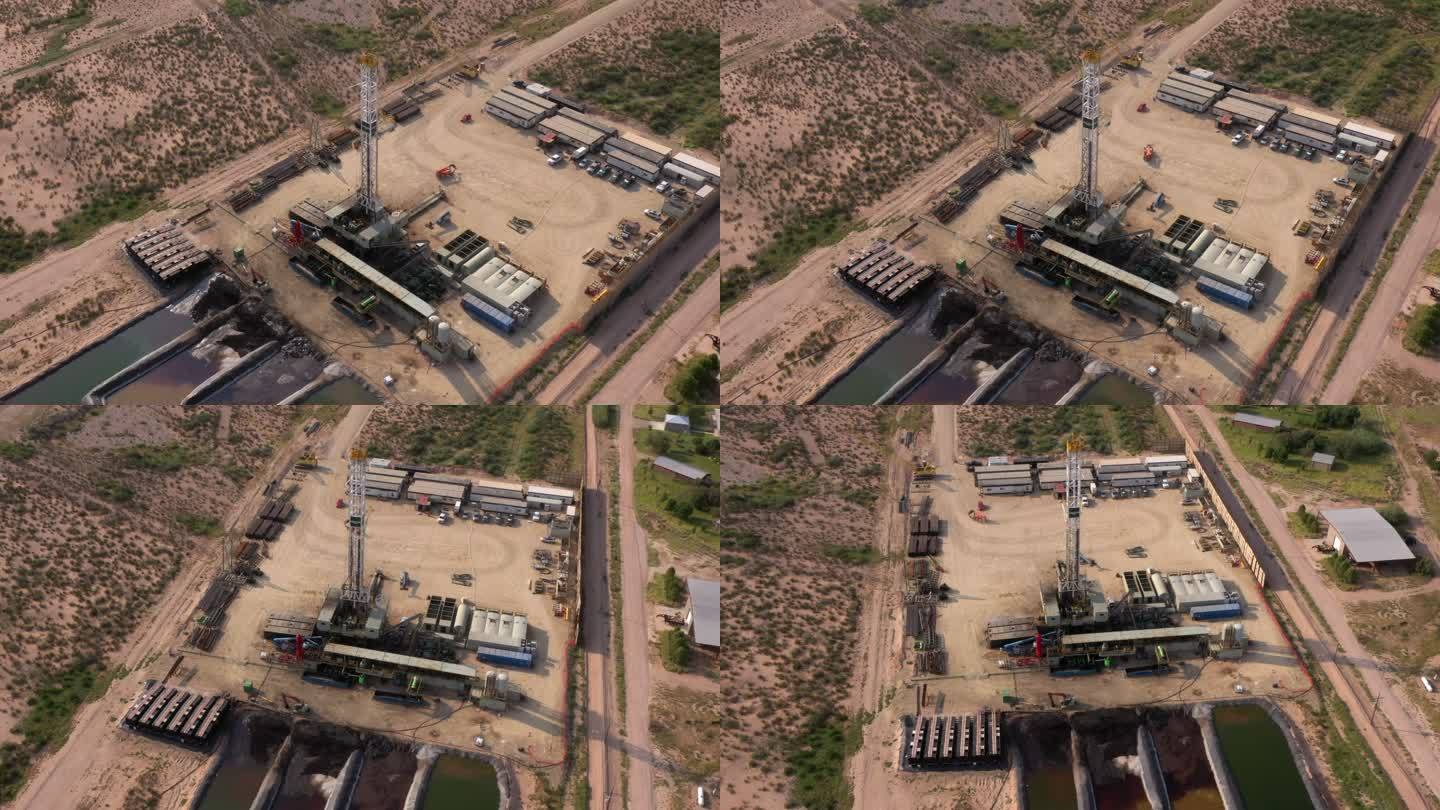 新墨西哥州压裂钻机的空中无人机夹