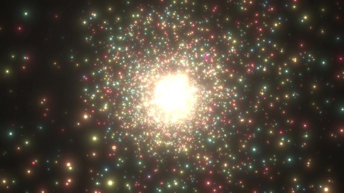 4K彩色粒子圆圈隧洞冲屏粒子星空无缝循环
