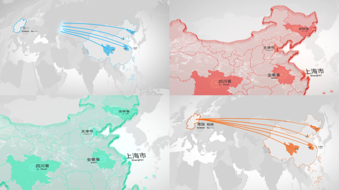 简洁干净  商务地图（颜色一键轻松改动）