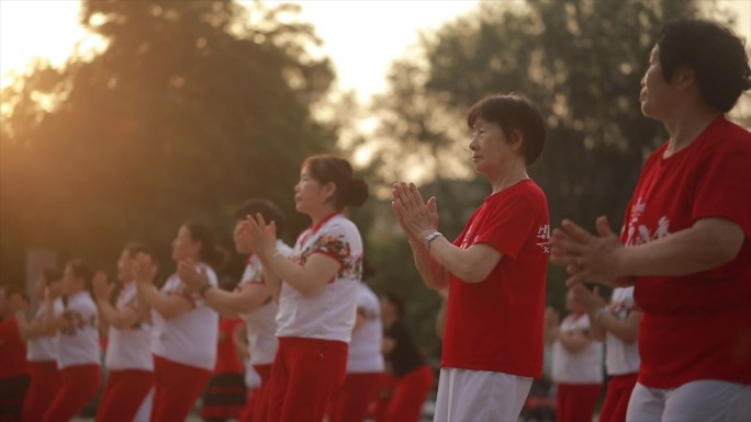 乡村振兴标语宣传栏中国梦广场舞大妈老年