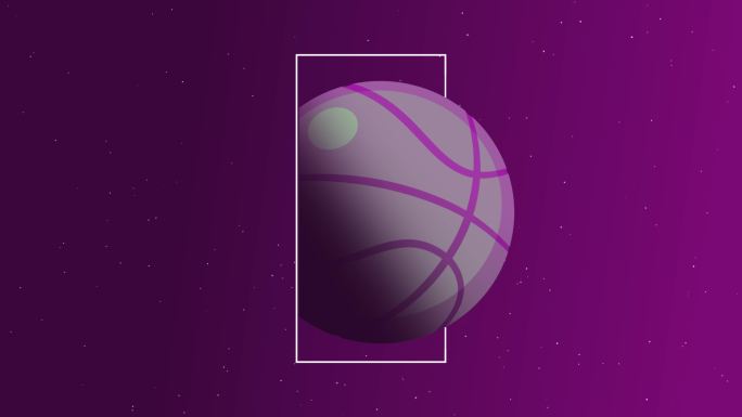 粉红篮球运动开场白背景股票视频动画-篮球动画