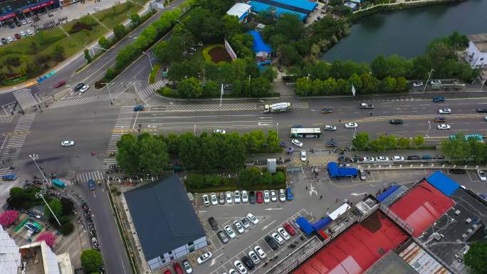 芜湖城市空镜  道路 人流 车流