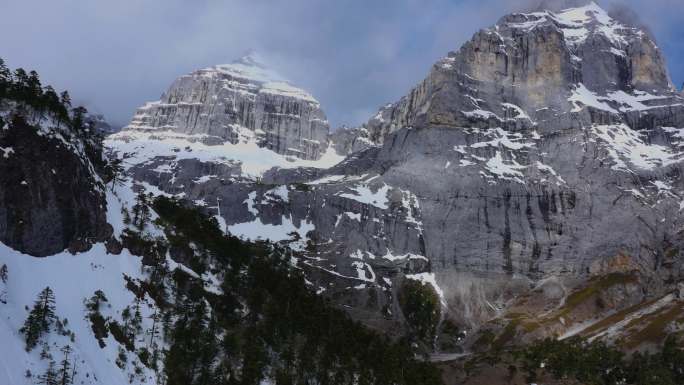 高原雪山森林风光