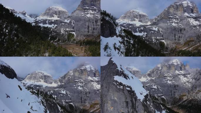 高原雪山森林风光