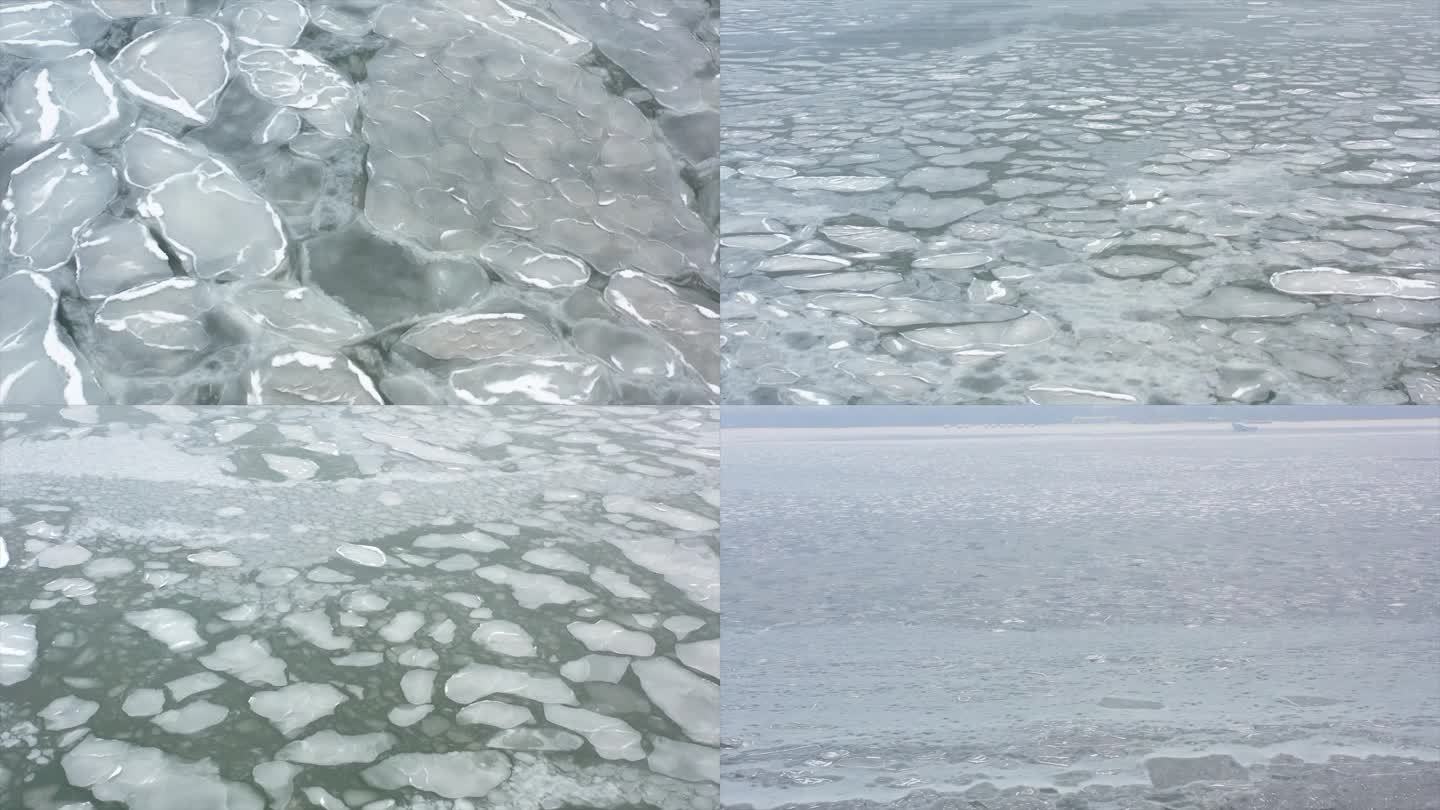 航拍海冰通用素材