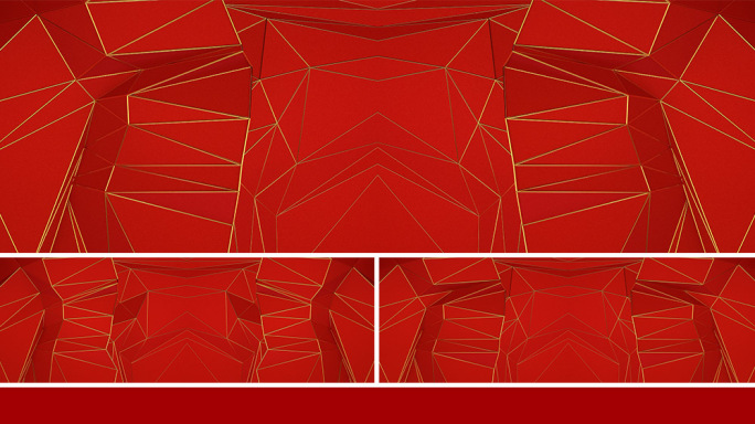 【宽屏时尚背景】红色几何新年春节设计背板