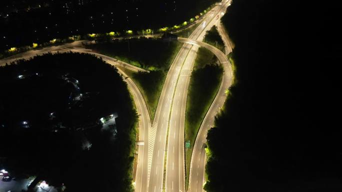 4K重庆北碚高速路夜景车流航拍延时