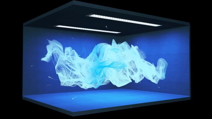 裸眼3D-双折屏 蓝色多瑙河粒子效果