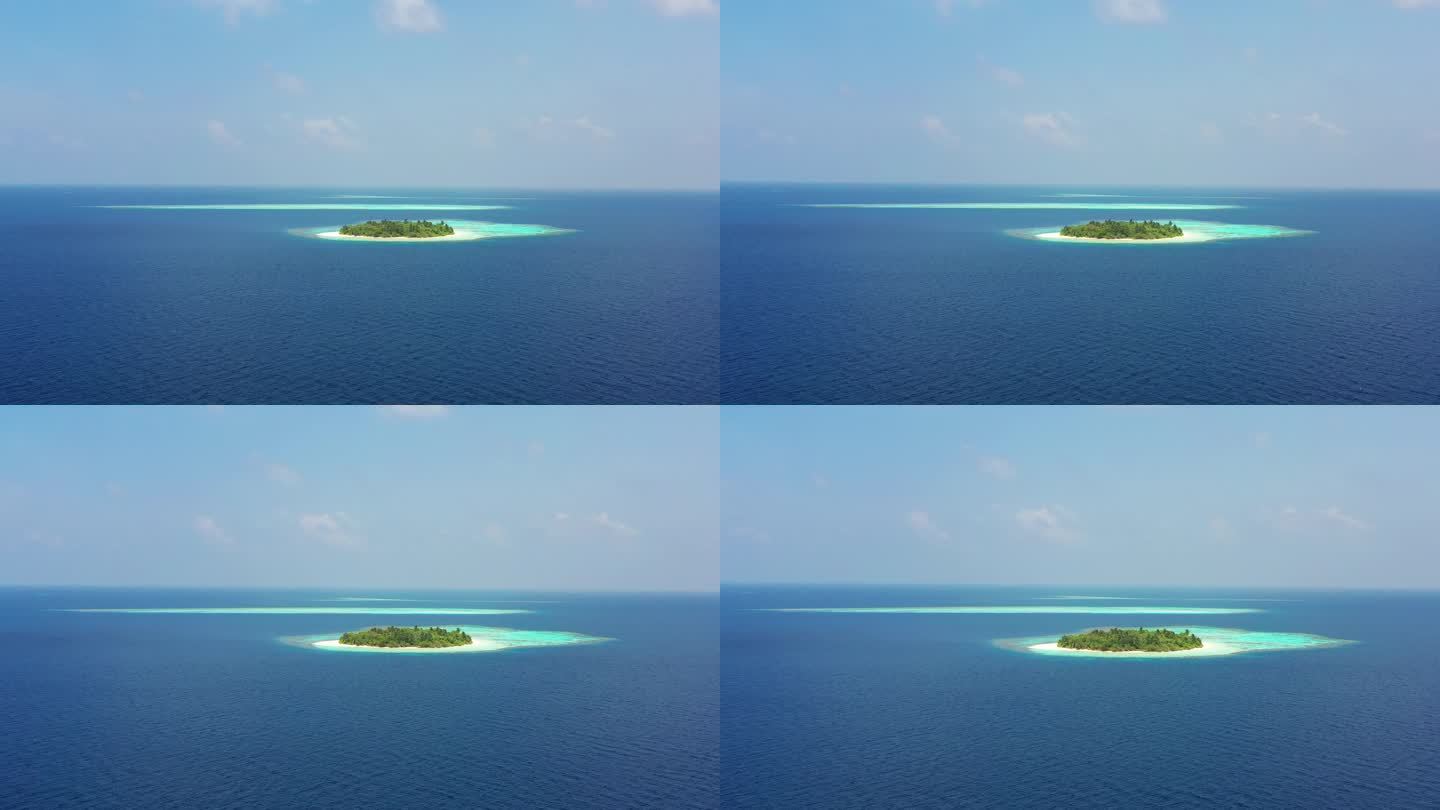 马尔代夫热带小岛的无人机视图