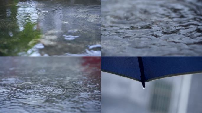 雨水氛围空镜视频素材