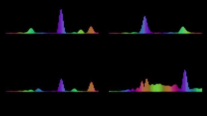 黑色背景上的4K简单均衡器。运动图形和动画背景。