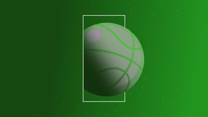 绿色篮球运动开场白背景股票视频动画-篮球动画