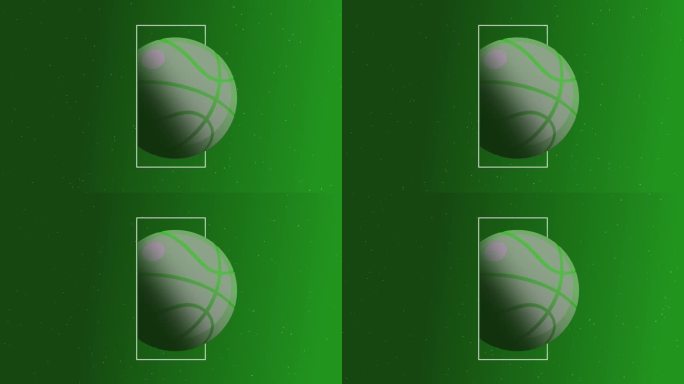 绿色篮球运动开场白背景股票视频动画-篮球动画