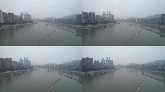 重庆长江航道城市建筑航拍