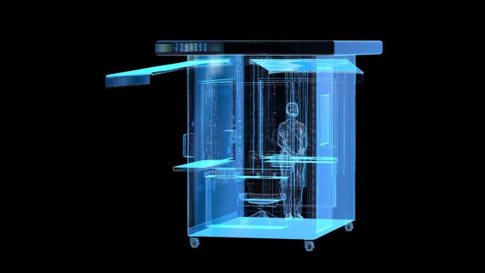 科技全息核酸检测亭通道素材