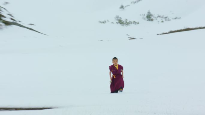 小活佛雪地行走