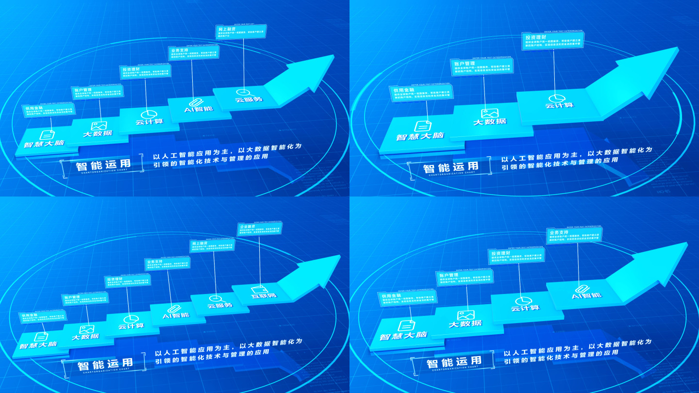 【3-6块】科技文字箭头流程