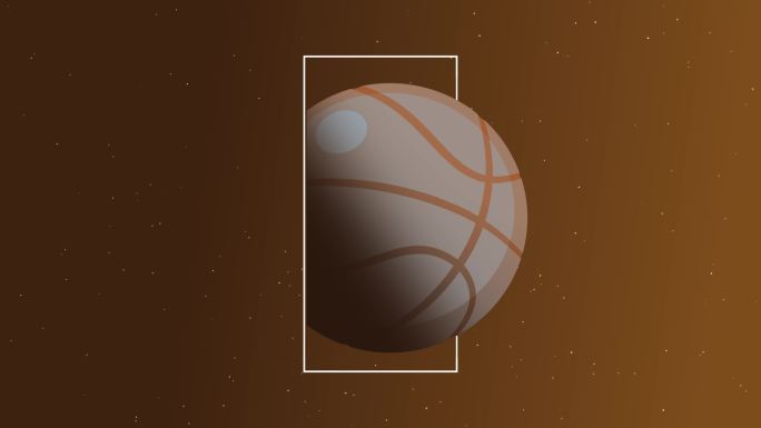 橙色篮球运动开场白背景股票视频动画-篮球动画
