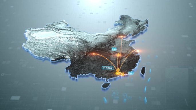 全国辐射区位地图AE模板