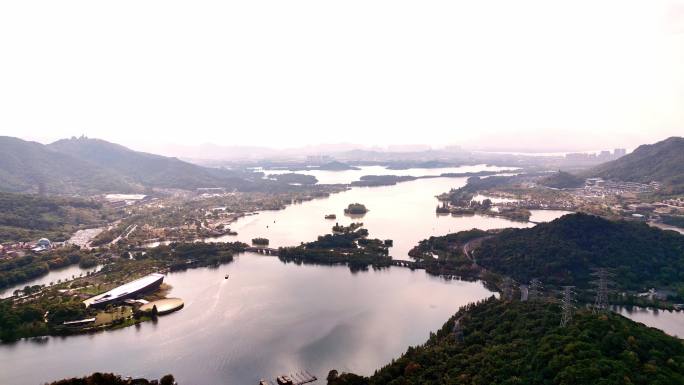 4K航拍萧山湘湖 国家A5级旅游景区