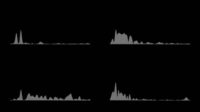 4K简单均衡器，黑底白色。运动图形和动画背景