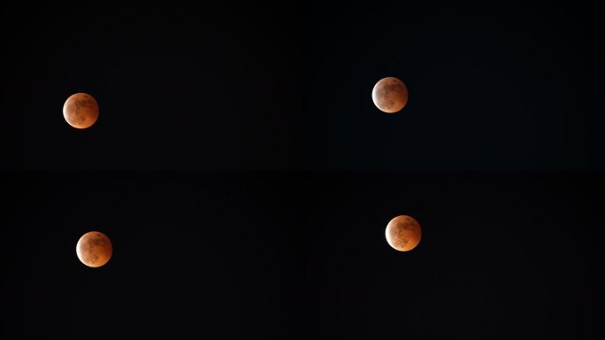 红月亮 4k延时实拍