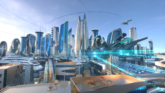 科技城市穿梭未来风