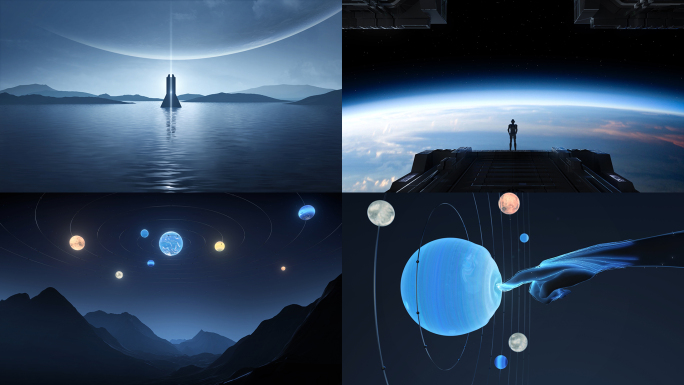 宇宙科技芯片大数据片头