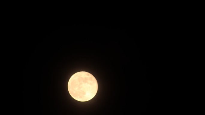 夜空中缓缓升起的月亮延时