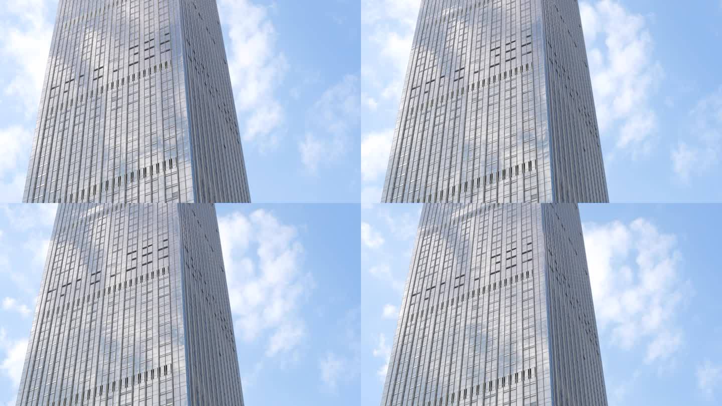 【4K实拍】30s 蓝天白云下大楼反光