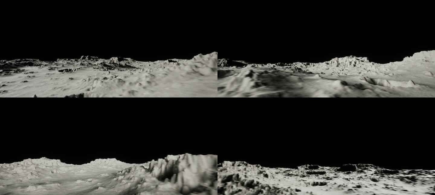 4k月球表面航拍穿梭