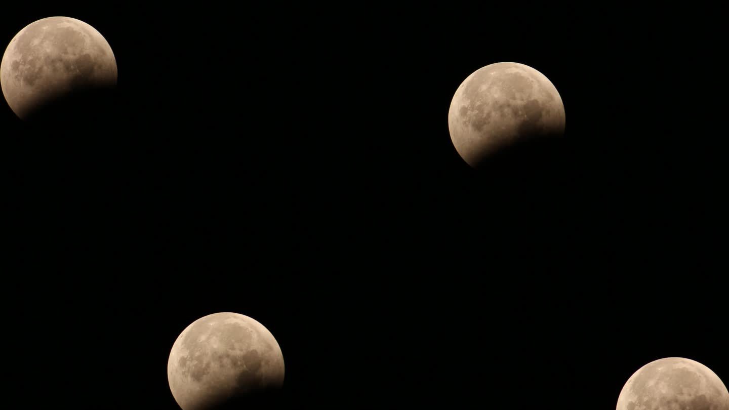 月食夜拍摄的看清楚环形山的月亮月食大月球