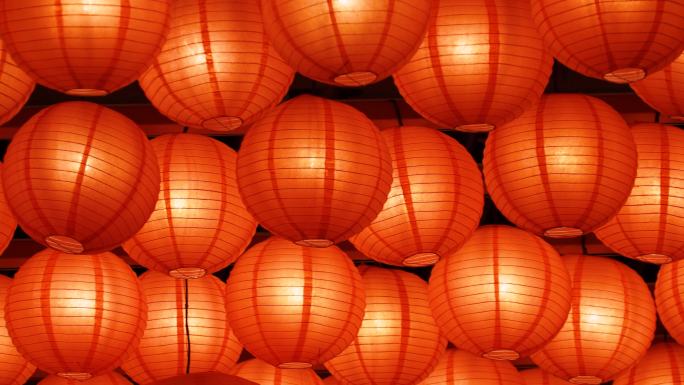 中国红灯笼中国红灯笼元宵节春节密集排布