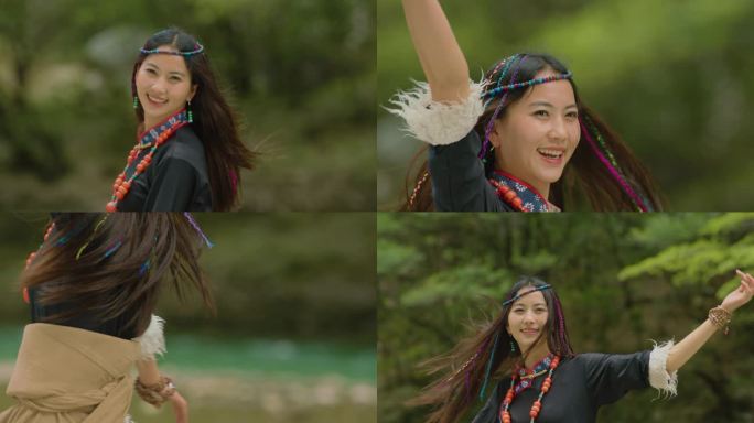 藏族女子跳舞
