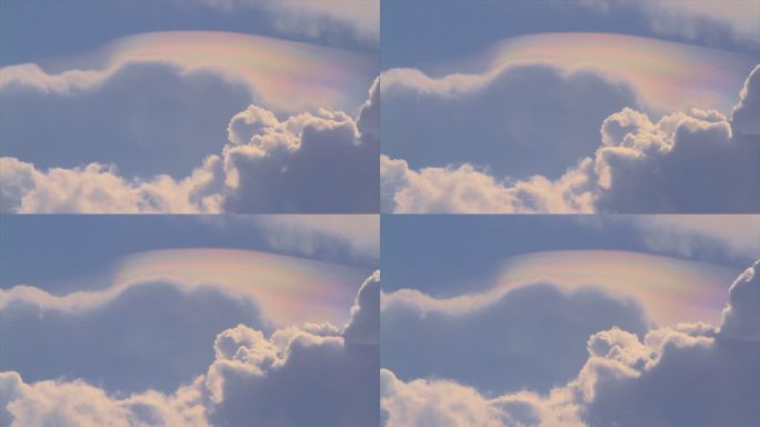 白云上的彩虹白云上的彩虹云海云朵彩色光栅