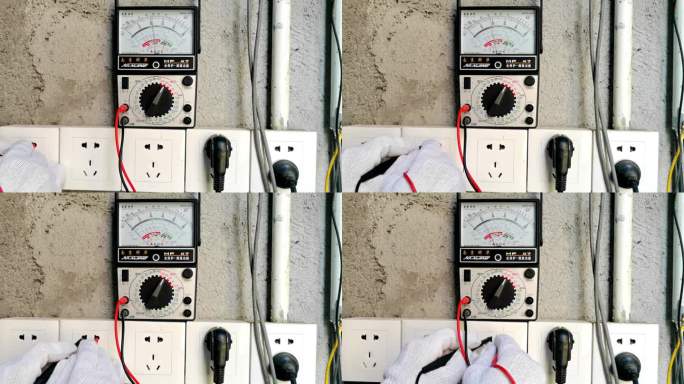 指针式万用表素材特写测量家用电220伏
