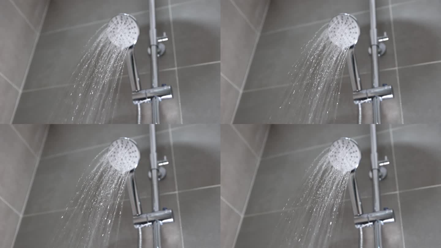 淋浴头流出的水花洒冲澡淋雨喷头